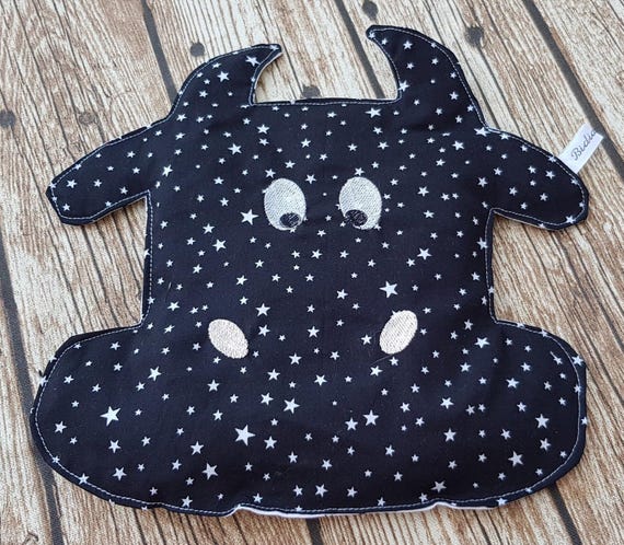 Handmade Dry Hot Water Bottle (Microwaveable) - Personalized Embroidery & Gentle Soothing - Cow