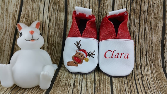 Soft leather slippers, faux leather, baby slipper, boy slipper, girl slipper, child slipper, custom slipper, Christmas