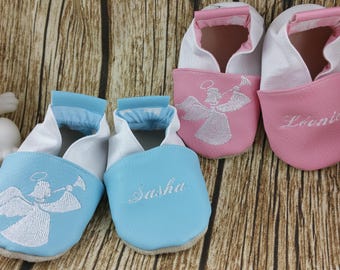 Soft leather slippers, imitation leather, boys' slippers, girl slippers, children's slippers, personalized slippers, angels, angels