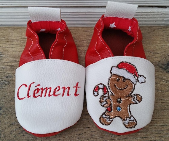 Soft gingerbread man slippers, Christmas, customizable