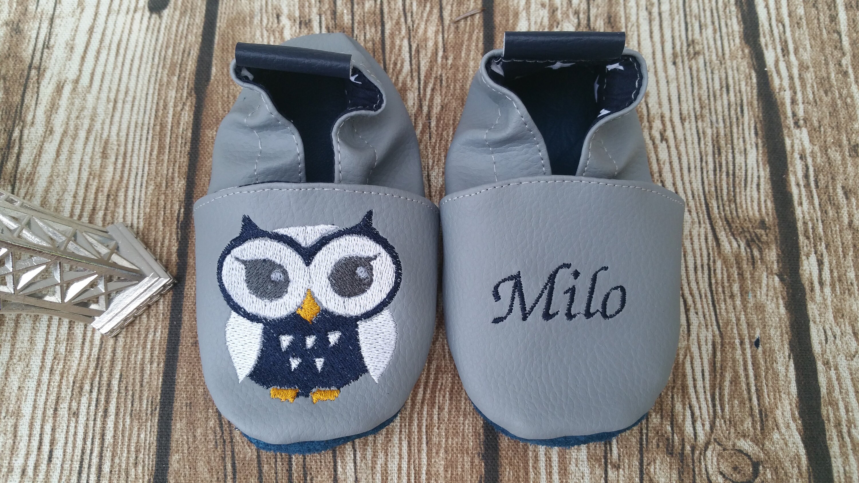 chausson simili cuir bebe