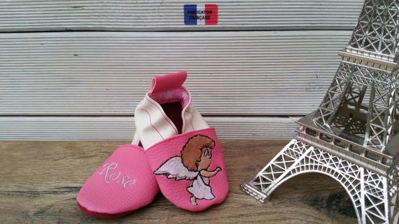 Soft leather slippers, imitation leather, baby slipper, boy slipper, girl slipper, child slipper, personalized slipper, angel