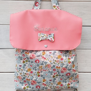 Sac à dos crèche / maternelle simili cuir et coton liberty betsy porcelaine édition limitée