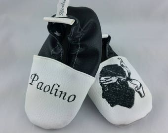 Soft leather slippers, imitation leather, baby slipper, boy slipper, girl slipper, children's slipper, personalized slipper, Corsica