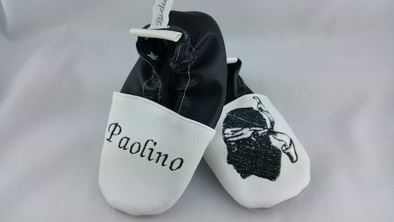 Soft leather slippers, imitation leather, baby slipper, boy slipper, girl slipper, children's slipper, personalized slipper, Corsica