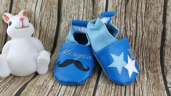 Soft leather slippers, imitation leather, baby slipper, boy slipper, girl slipper, children's slipper, personalized slipper, stars