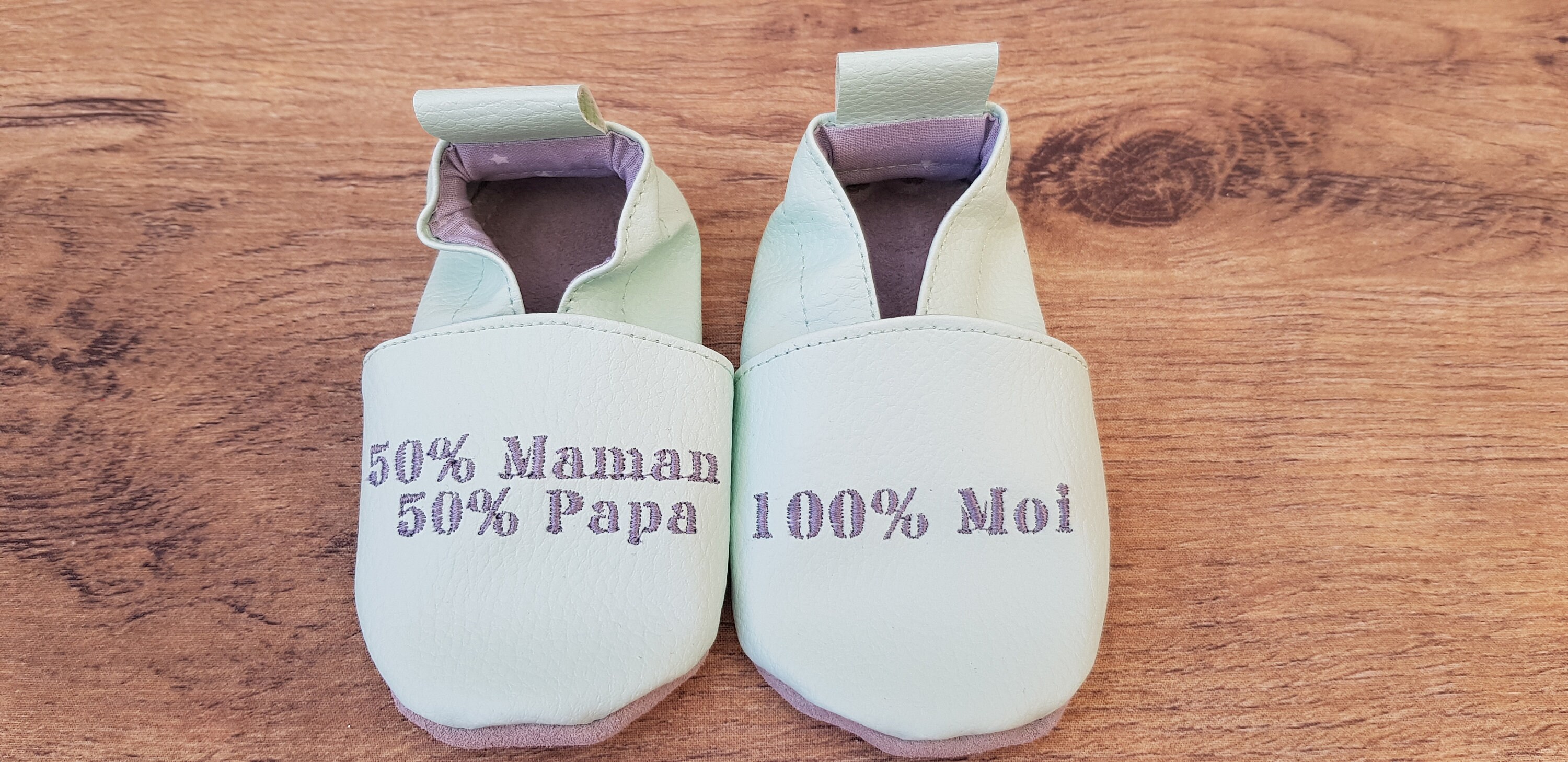 Chaussons naissance J'🤍 Maman & J'🩶 Papa