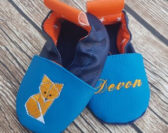 Embroidered soft slippers, fox soft slippers