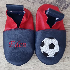 Soft leather slippers, imitation leather, baby slippers, boy slippers, girl slippers, children&#39;s slippers, personalized slippers, soccer ball