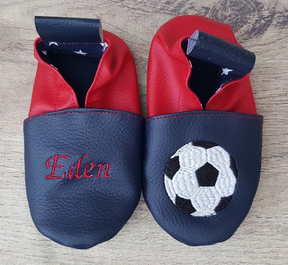 Soft leather slippers, imitation leather, baby slipper, boy slipper, girl slipper, children's slipper, personalized slipper, football