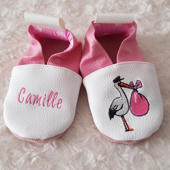 Personalized Soft Slippers, Baby, Child - Comfort and Elegance on Your Feet! -- Stork