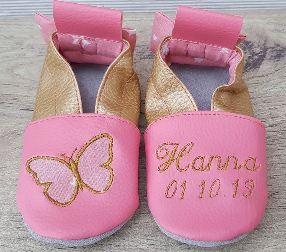 Butterfly leatherette soft slippers