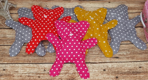 Handmade dry hot water bottle (microwaveable) – personalized embroidery & gentle soothing - Teddy bear