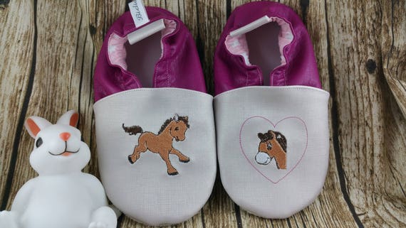 Soft leather slippers, imitation leather, baby slipper, boy slipper, girl slipper, child slipper, personalized slipper, pony