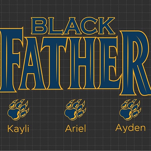 Custom Black Father Kids Names Svg, Personalized Black Dad Kid Name Svg, Happy Father's Day, Gift for Black Father, Dad Life Svg