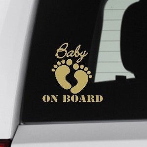 Baby on Board Aufkleber 20x14cm - Auto Aufkleber Weiß - Sticker Wasserfest  und Langlebig - Baby on Board Aufkleber Auto