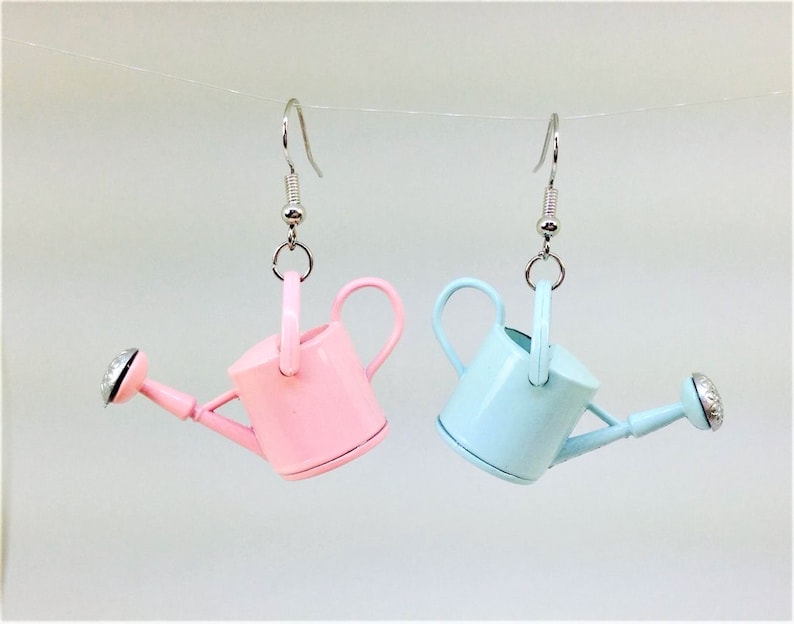 3D Watering Can Earrings, Gardening Earrings, Gardener Gift, Gardener Earrings, Quirky jewelry, Kitsch Earring, Novelty Garden Lover 