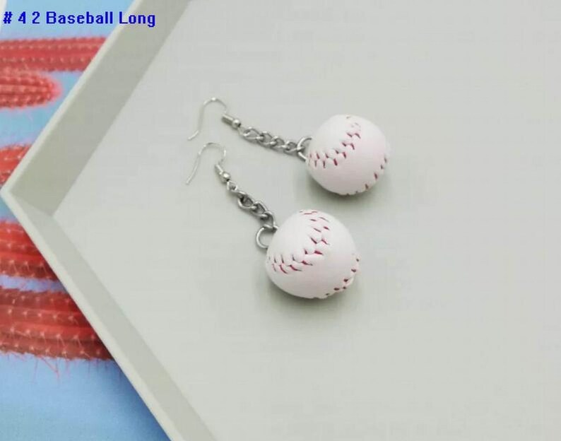 Baseball Charm Earrings Leather Baseball Earrings Baseball Gifts Softball Earring gifts Baseball Jewelry Baseball Bat Earrings