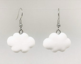 White Cloud Earrings, Silver Cloud Earrings, Cloud Earrings, Nature  Earrings, Science Earrings, Cloud Gifts, Cloud Jewelry