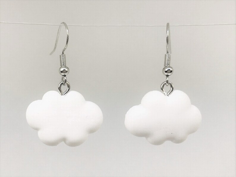 White Cloud Earrings Silver Cloud Earrings Cloud Earrings Etsy