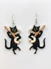 Banjo Cat Earrings, Musical Cat Earrings, Cat with Talent Earrings, Acrylic Earrings 