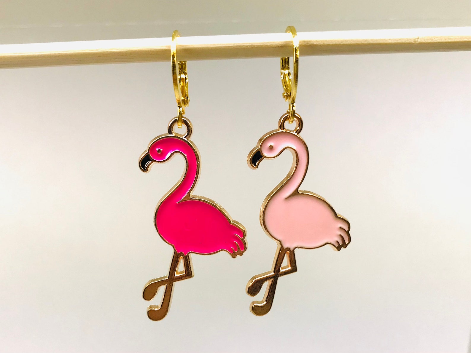 Pink Flamingo Earrings Funky Earrings Quirky Earrings | Etsy