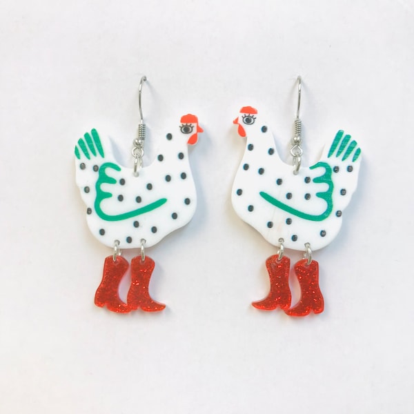 Chicken Earrings Etsy