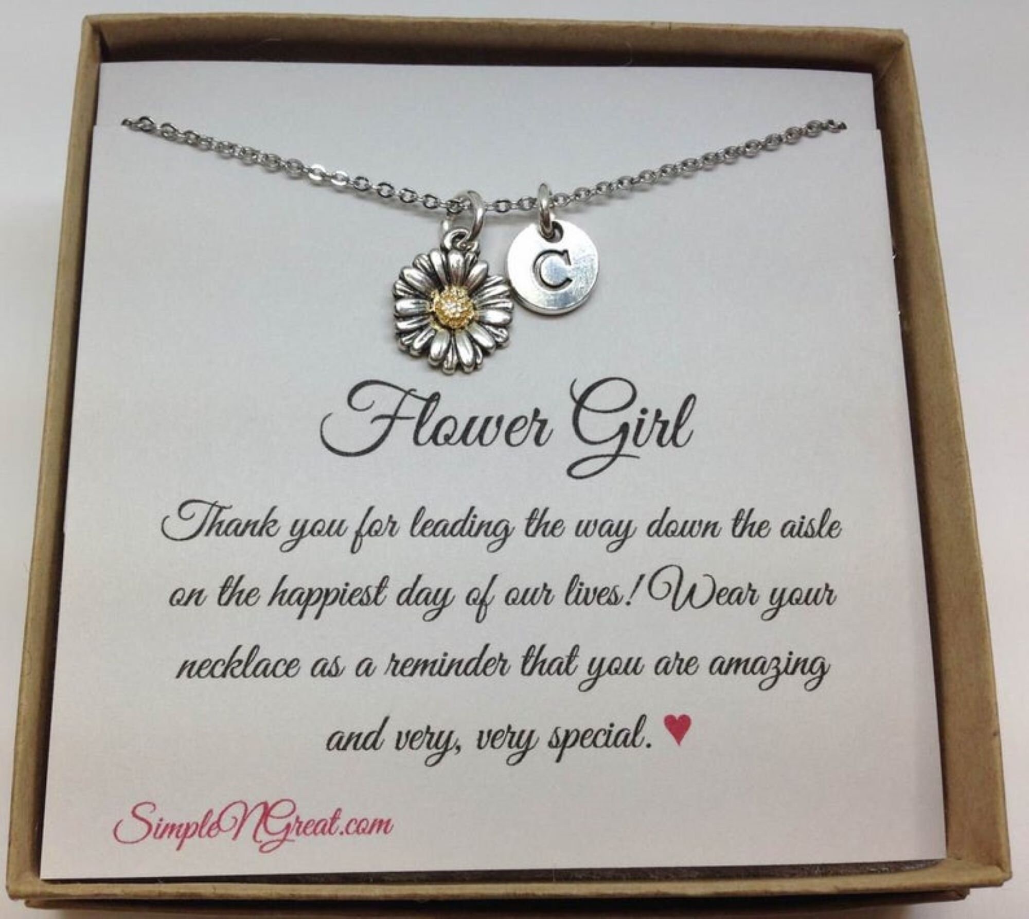YELLOW Daisy Necklace, Flower Girl Necklace, Flower Girl Gifts, Junio…