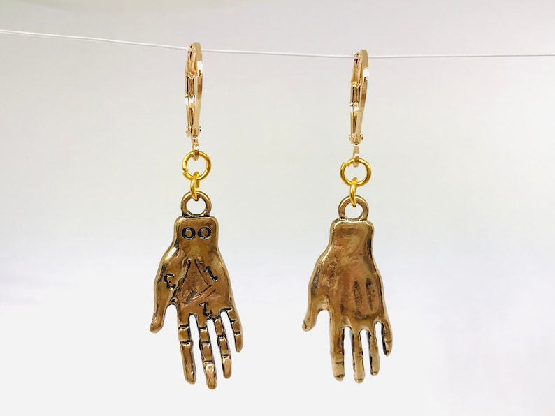 Hand Earrings Picasso Statement Earrings,  Finger Jewelry, Psychic Gift, Luminary Visions Gift, Palm Reading Earrings, Palmistry Earrings 
