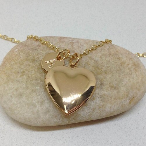 Vintage Heart Locket Necklace Family 
