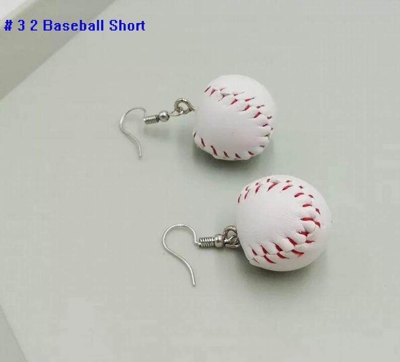 Baseball Charm Earrings Leather Baseball Earrings Baseball Gifts Softball Earring gifts Baseball Jewelry Baseball Bat Earrings