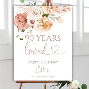 Printable Birthday Welcome Sign, Boho Floral Birthday Welcome Sign, Customized Bohemian Birthday Welcome Sign, 50BI