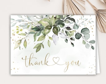 Thank You Cards Greenery Eucalyptus Printable Instant Download 15RI