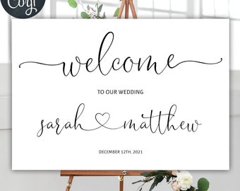 Minimalist Wedding Welcome Sign Template, Modern Wedding Welcome Sign, Printable Wedding Signage, Wedding Sign, 05
