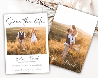 Editable Minimalist Save The Date, Modern Save The Date Template, Photo Save The Date Cards, 29W