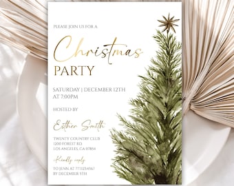 Editable Christmas Party Invitation, Christmas Party Invite, Christmas Party Invitation Template, 21C