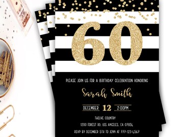 60th birthday invitations etsy