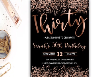 30th birthday invitation etsy