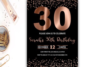 30th birthday invitation etsy