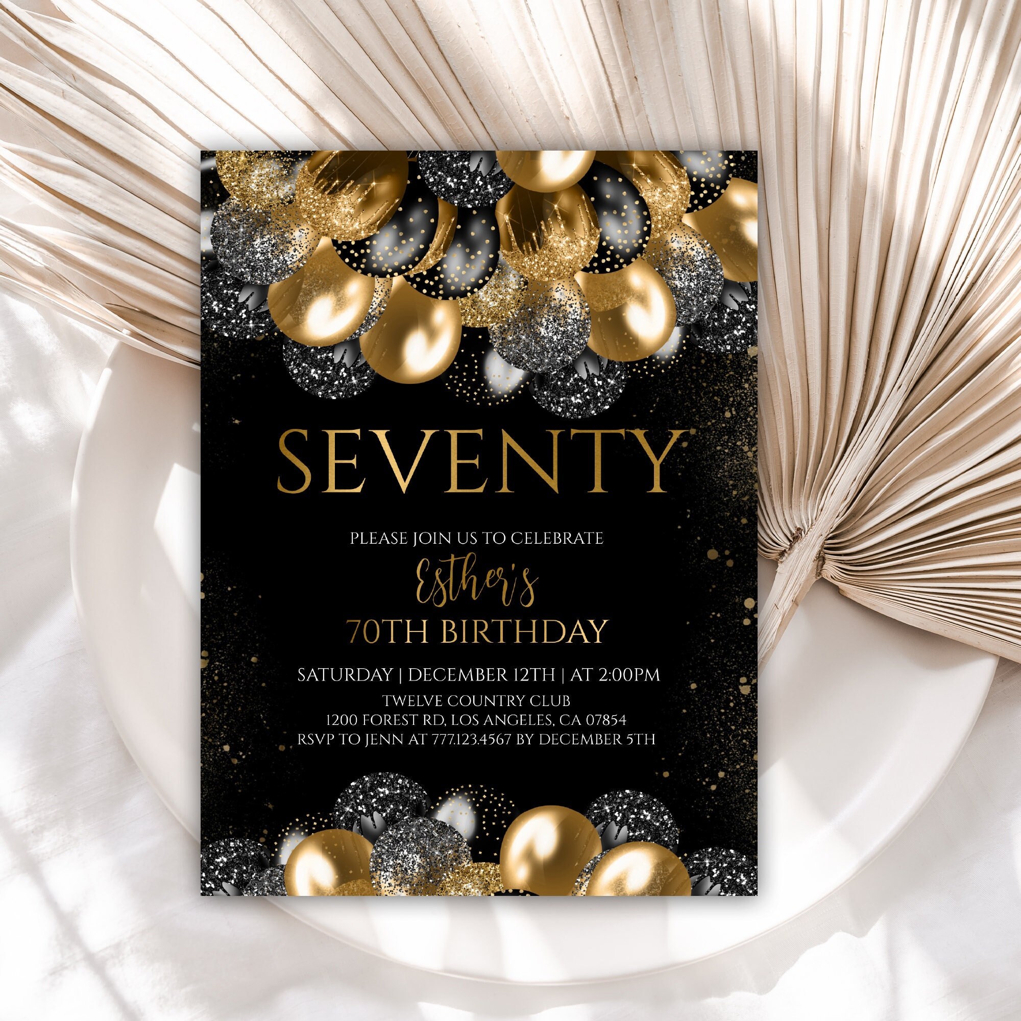 editable-70th-birthday-invitation-template-black-and-gold-digital-invitation-glitter-balloons-birthday-invite-instant-download-81bi-etsy