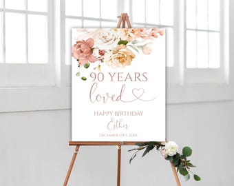 Birthday Welcome Sign Boho Floral Editable Instant Download 50BI