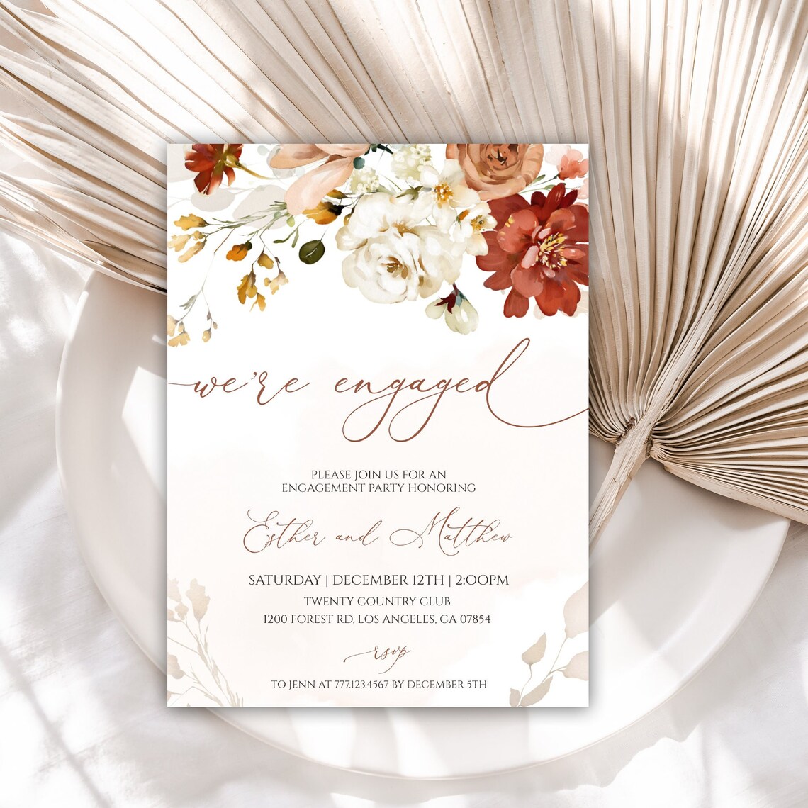 Engagement Party Invitation Engagement Invitations Boho Etsy