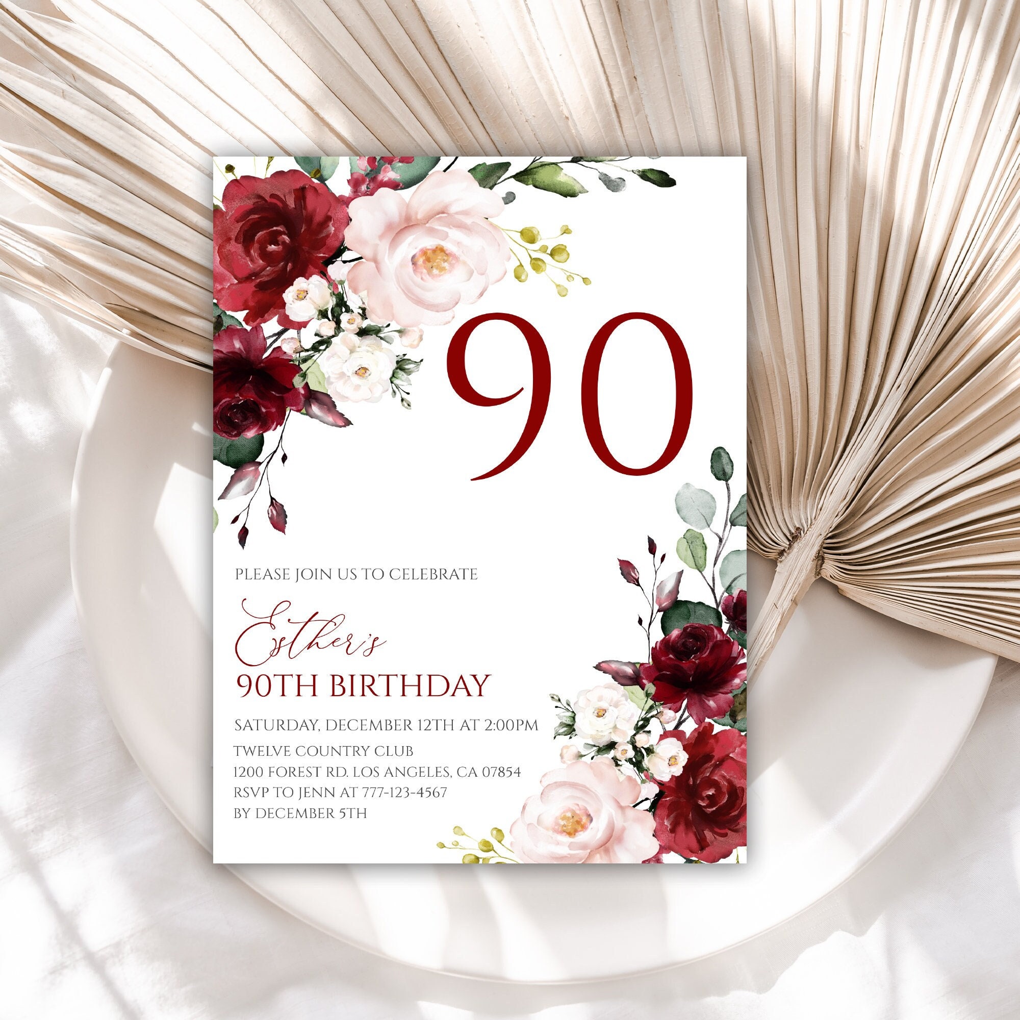 Bannière Anniversaire Géante Happy 90 - Décoration Pour Femme, 90 Ans