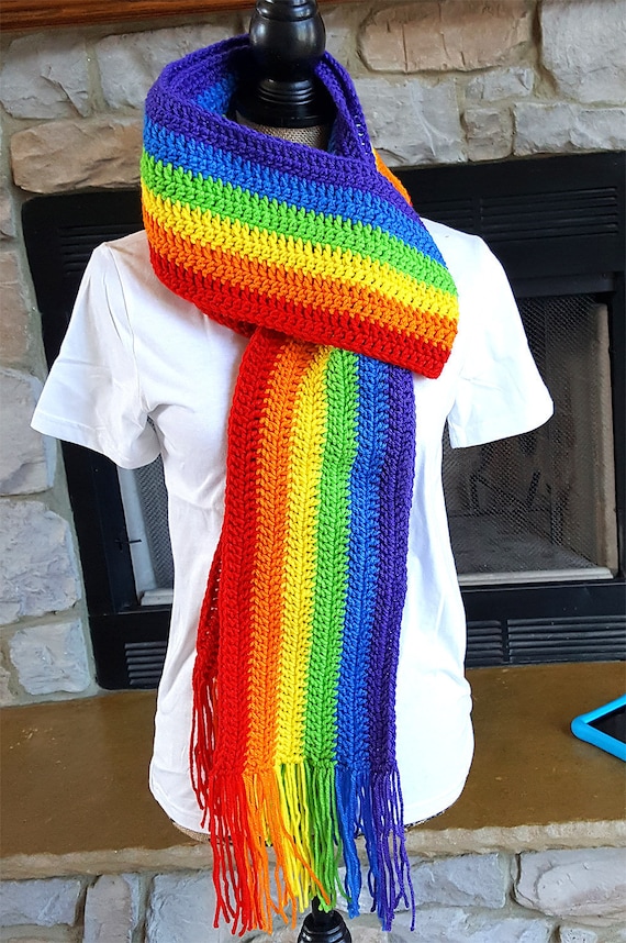 Classic Rainbow Scarf - Etsy