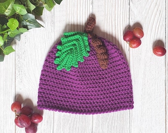 Cappello all'uncinetto a forma di uva: berretto invernale