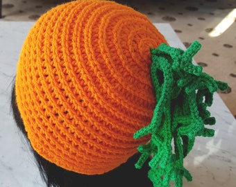 Cappello di carota all'uncinetto: berretto invernale con verdure