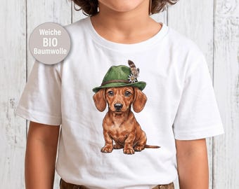 Camiseta infantil de perro salchicha | Camiseta infantil de Oktoberfest | Camiseta con estampado de perro para niños y niñas | Ropa infantil de algodón orgánico | Regalo para amantes de los perros