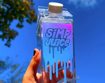 Simp Juice  500ml Milk Carton Water Bottle + FREE SHIPPING // Cute Travel Acrylic Bottle for School, Work, Gym, Home