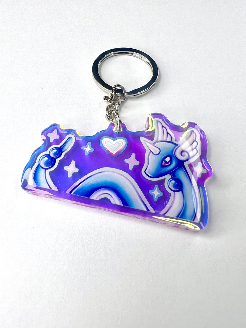 Dragonair Pokemon Acrylic Charm Iridescent Keychain Elegant Pokemon Gamer Gift Accessories for Keys/ Ita Bag/ Backpack image 6