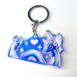 Dragonair Pokemon Acrylic Charm Iridescent Keychain Elegant Pokemon Gamer Gift Accessories for Keys/ Ita Bag/ Backpack image 2